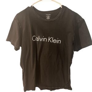 Calvin-klein Men's Black and White T-shirt